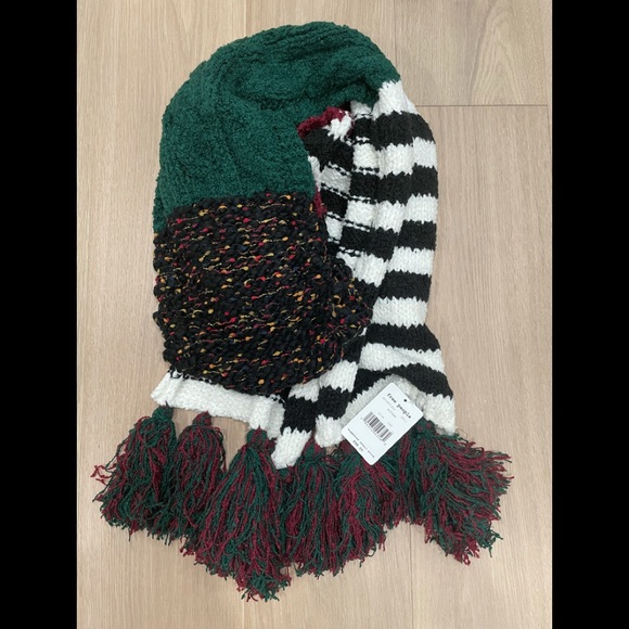 NWT Free People Scarf+Color Block different knits colors+Holiday Gift+NWT+Firm - Picture 6 of 8